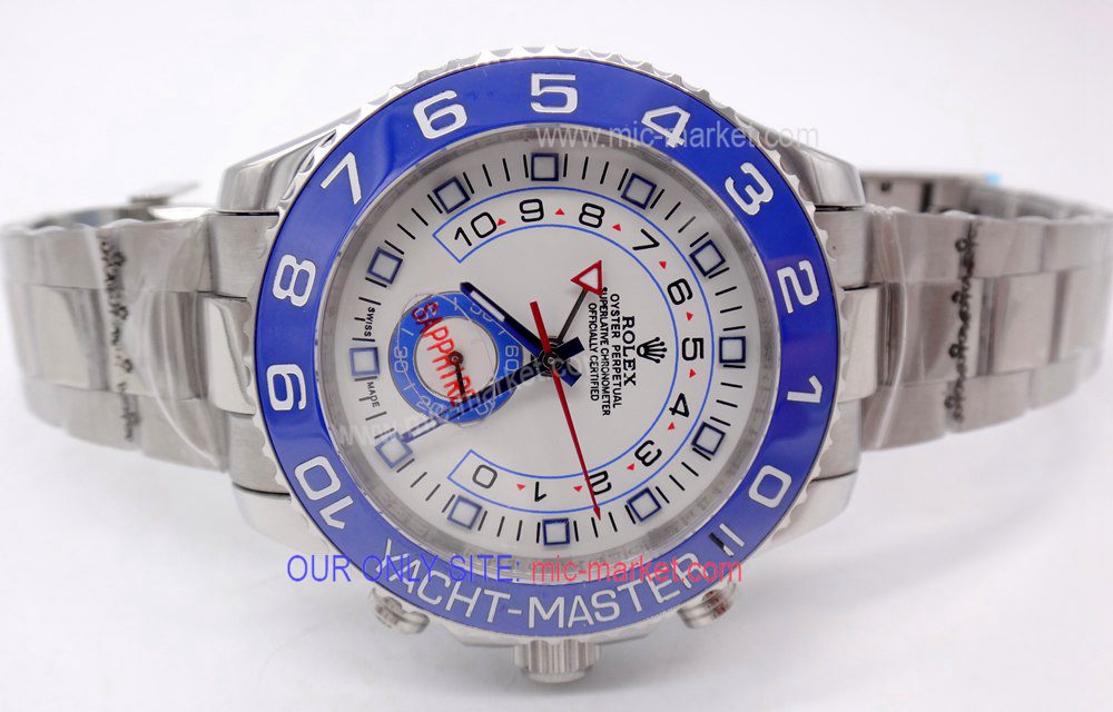 Clone Rolex Yacht-Master II 44mm Watch / Ss White Face Clone Rolex Yacht-Master II 44mm Watch / Ss White Face